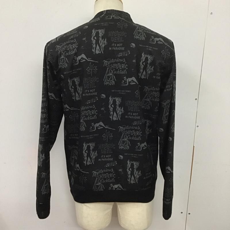ヒステリックグラマー HYSTERIC GLAMOUR カーディガン 長袖 長袖シャツ カーディガン ノーカラー 前ボタン S プリント 黒 / ブラック /  メンズ USED 古着 中古 10126536