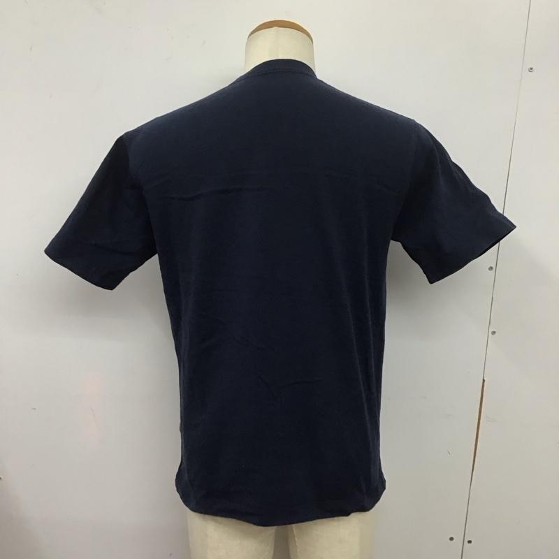 ダントン Danton Tシャツ 半袖 17a-hs-003 半袖カットソー プリントTシャツ クルーネックカットソー 38 ロゴ、文字 紺 / ネイビー /  メンズ USED 古着 中古 10126538