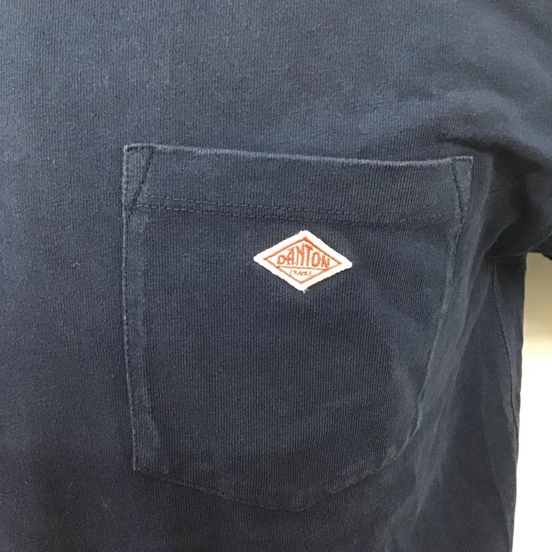 ダントン Danton Tシャツ 半袖 17a-hs-003 半袖カットソー プリントTシャツ クルーネックカットソー 38 ロゴ、文字 紺 / ネイビー /  メンズ USED 古着 中古 10126538