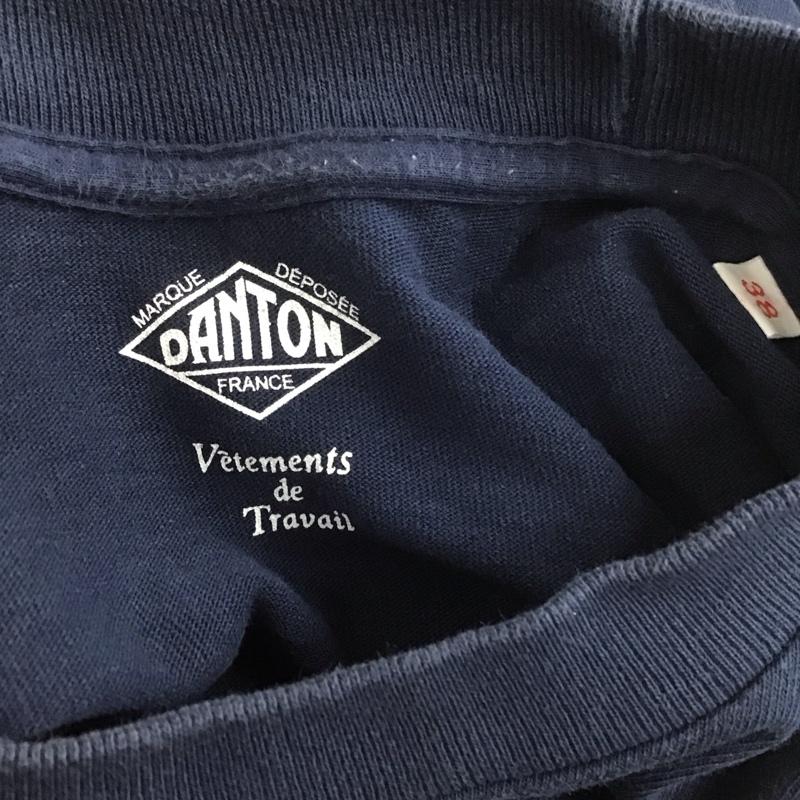 ダントン Danton Tシャツ 半袖 17a-hs-003 半袖カットソー プリントTシャツ クルーネックカットソー 38 ロゴ、文字 紺 / ネイビー /  メンズ USED 古着 中古 10126538