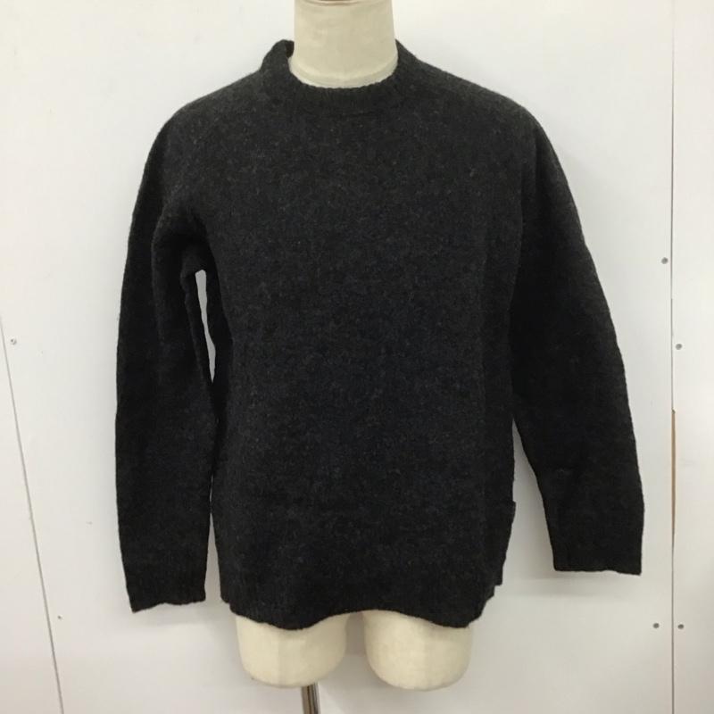 ウールリッチ WOOLRICH ニット、セーター 長袖 長袖ニットカットソー クルーネック セーター エルボーパッチニット L 無地 黒 / ブラック /  メンズ USED 古着 中古 10126544