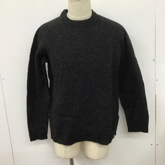 ウールリッチ WOOLRICH ニット、セーター 長袖 長袖ニットカットソー クルーネック セーター エルボーパッチニット L 無地 黒 / ブラック /  メンズ USED 古着 中古 10126544