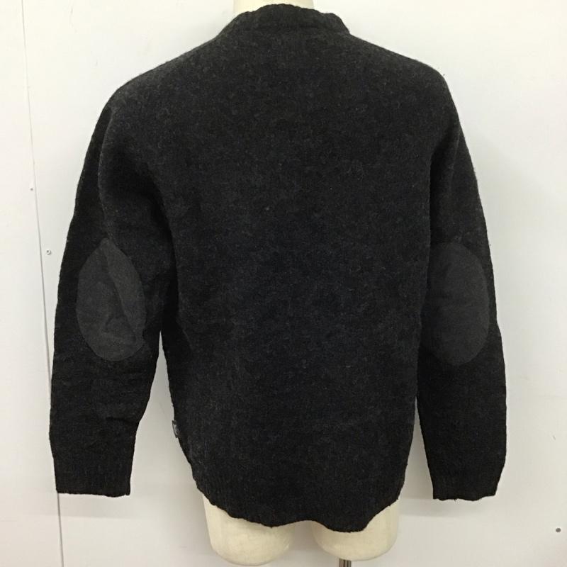 ウールリッチ WOOLRICH ニット、セーター 長袖 長袖ニットカットソー クルーネック セーター エルボーパッチニット L 無地 黒 / ブラック /  メンズ USED 古着 中古 10126544