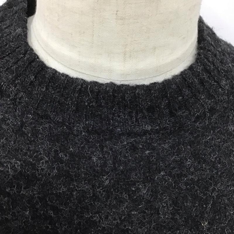 ウールリッチ WOOLRICH ニット、セーター 長袖 長袖ニットカットソー クルーネック セーター エルボーパッチニット L 無地 黒 / ブラック /  メンズ USED 古着 中古 10126544