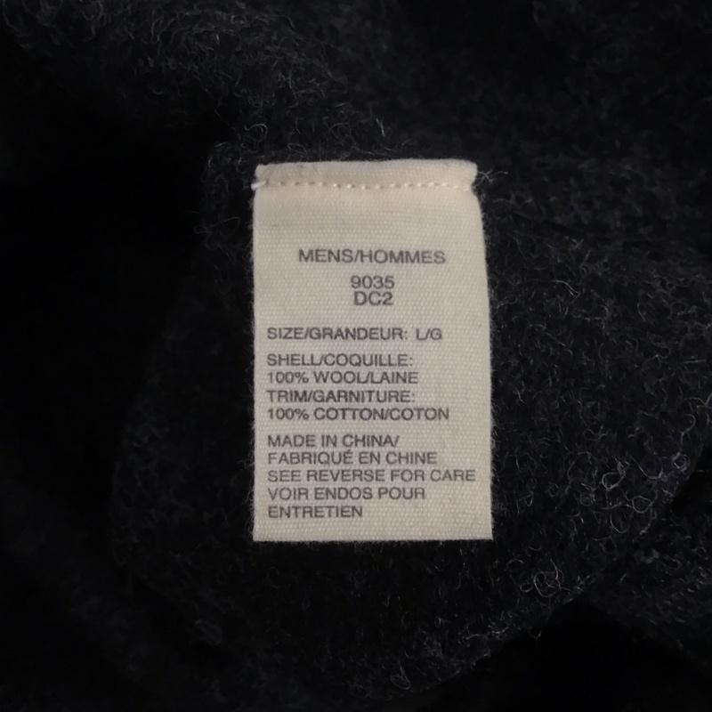 ウールリッチ WOOLRICH ニット、セーター 長袖 長袖ニットカットソー クルーネック セーター エルボーパッチニット L 無地 黒 / ブラック /  メンズ USED 古着 中古 10126544