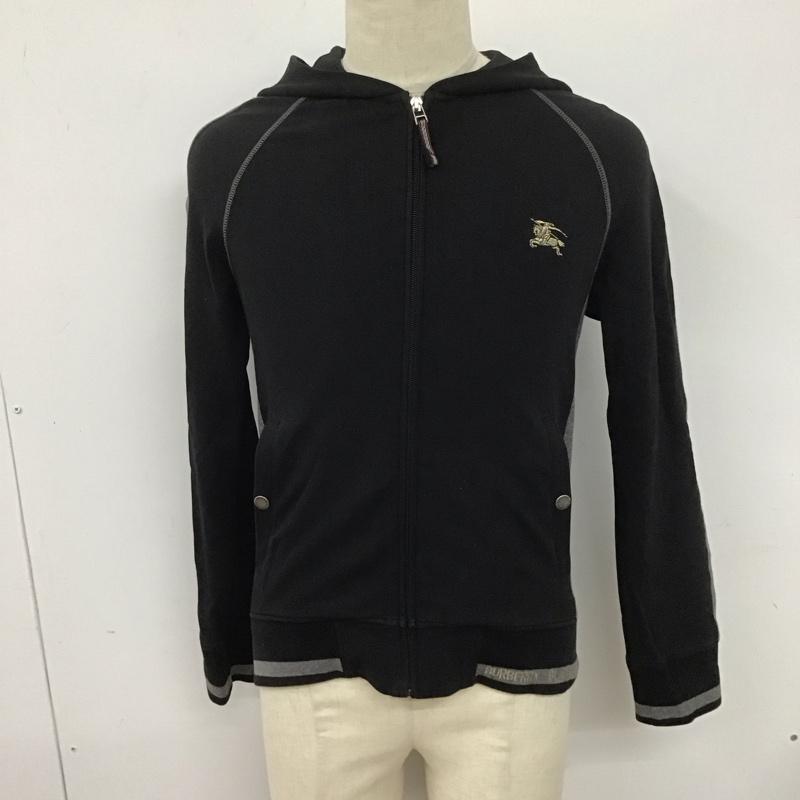 バーバリーブラックレーベル BURBERRY BLACK LABEL パーカー 長袖 ジップパーカー 2 無地 黒 / ブラック /  メンズ USED 古着 中古 10126547