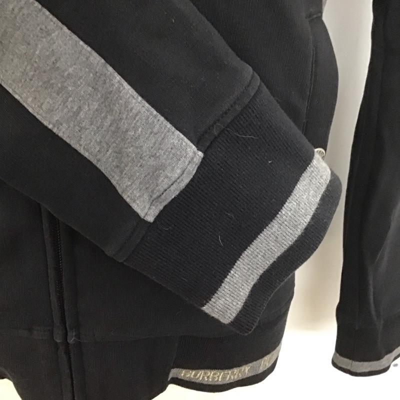 バーバリーブラックレーベル BURBERRY BLACK LABEL パーカー 長袖 ジップパーカー 2 無地 黒 / ブラック /  メンズ USED 古着 中古 10126547