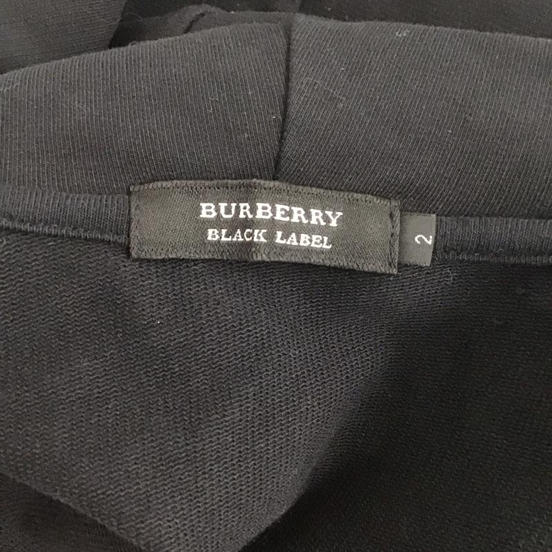 バーバリーブラックレーベル BURBERRY BLACK LABEL パーカー 長袖 ジップパーカー 2 無地 黒 / ブラック /  メンズ USED 古着 中古 10126547