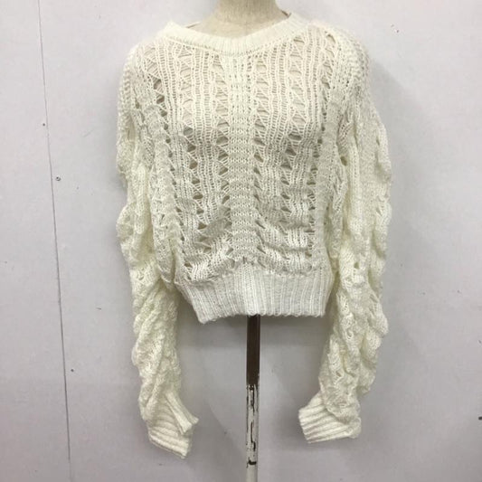 ローリーズファーム LOWRYS FARM ニット、セーター 長袖 FREE 無地 白 / ホワイト /  レディース USED 古着 中古 10126557