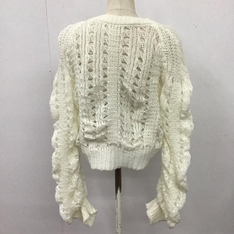 ローリーズファーム LOWRYS FARM ニット、セーター 長袖 FREE 無地 白 / ホワイト /  レディース USED 古着 中古 10126557