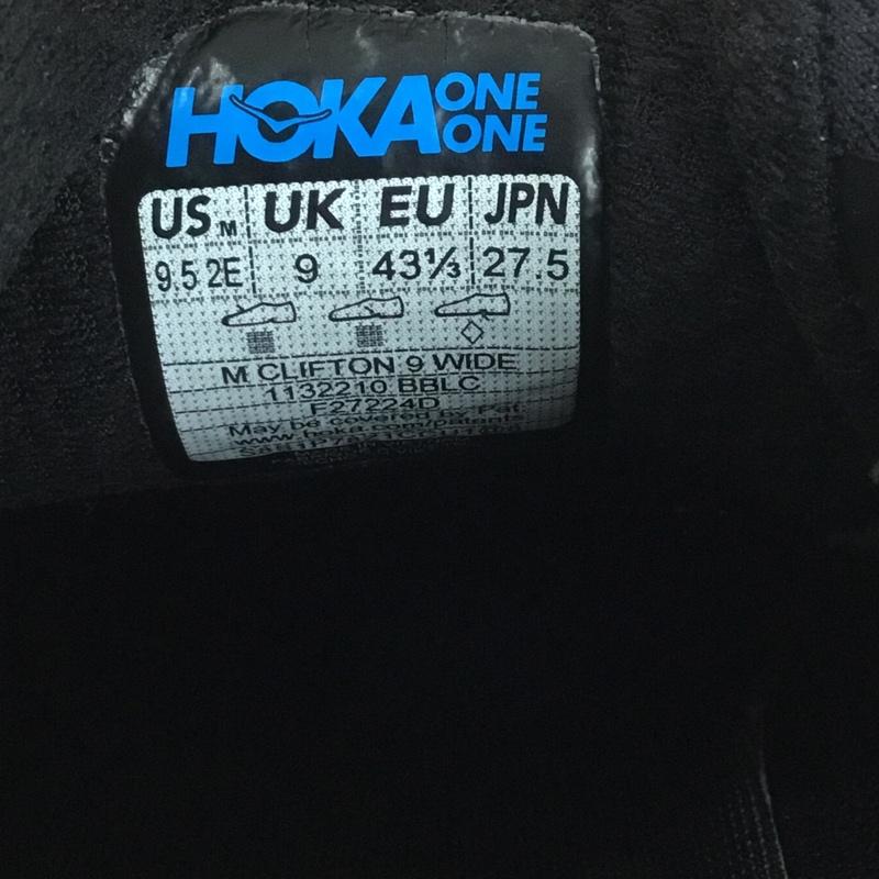 ホカオネオネ HOKA ONEONE スニーカー スニーカー 1132210 クリフトン 9 ワイド CLIFTON 9 WIDE 27.5cm 箱有 27.5cm ロゴ、文字 黒 / ブラック /  メンズ USED 古着 中古 10126563