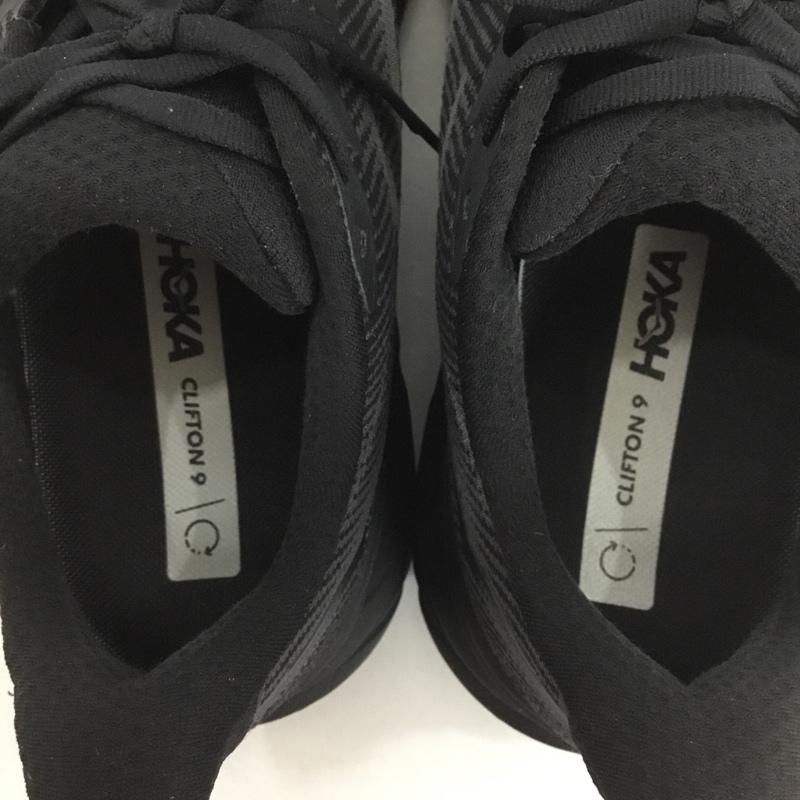 ホカオネオネ HOKA ONEONE スニーカー スニーカー 1132210 クリフトン 9 ワイド CLIFTON 9 WIDE 27.5cm 箱有 27.5cm ロゴ、文字 黒 / ブラック /  メンズ USED 古着 中古 10126563