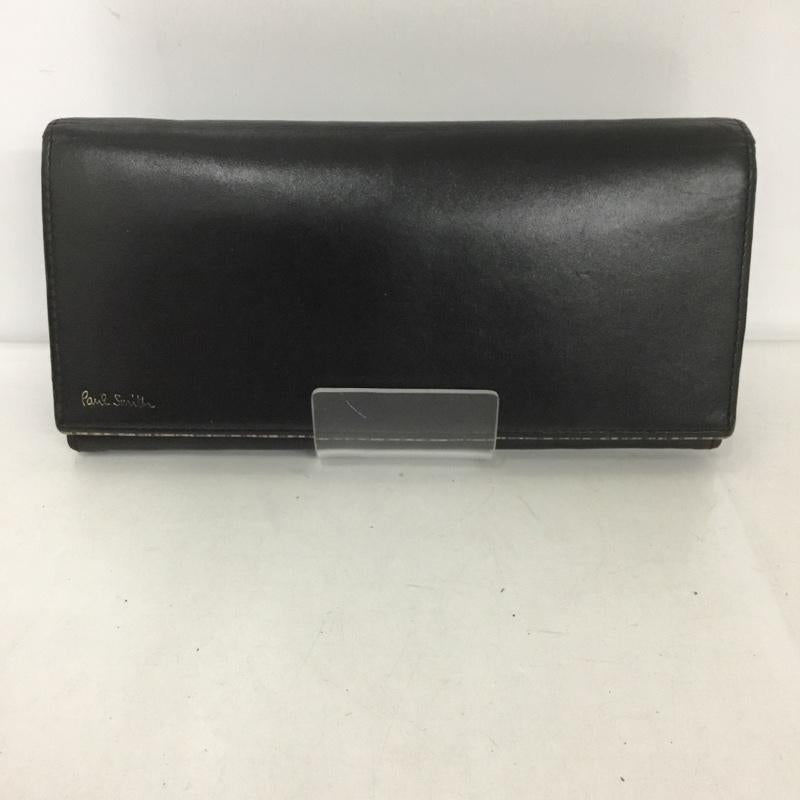 ポールスミス Paul Smith 財布 長財布 レザー ロゴ、文字 黒 / ブラック /  メンズ USED 古着 中古 10126582