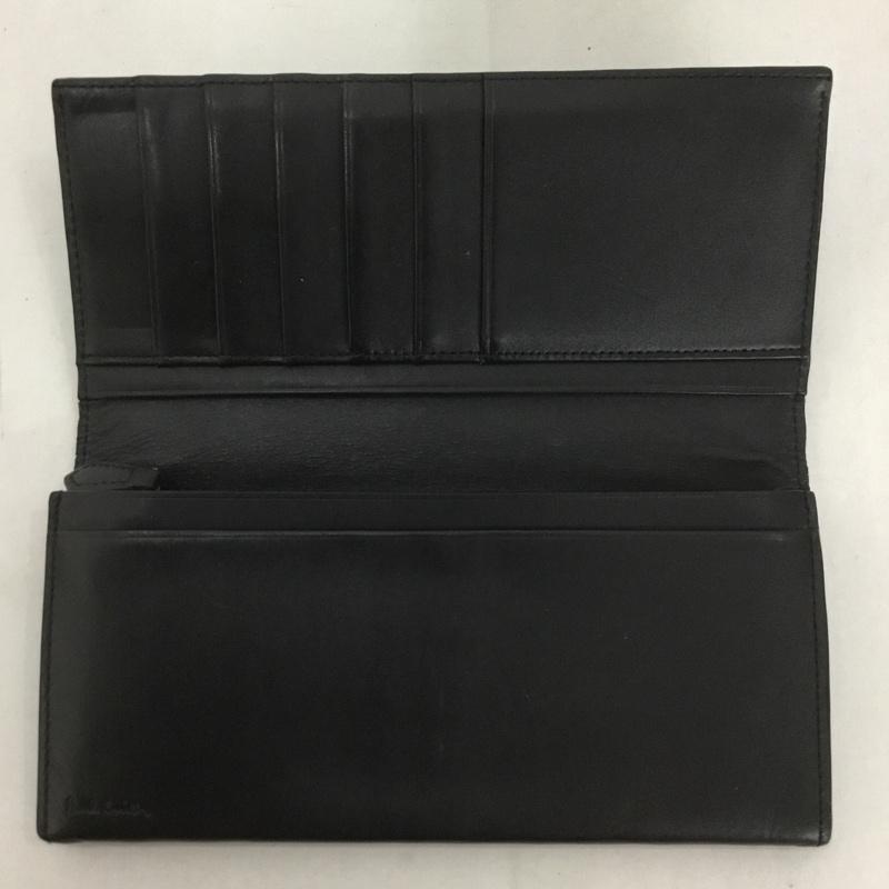 ポールスミス Paul Smith 財布 長財布 レザー ロゴ、文字 黒 / ブラック /  メンズ USED 古着 中古 10126582