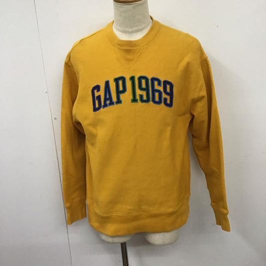 ギャップ GAP トレーナー 長袖 長袖トレーナー スウェット クルーネック プルオーバー M ロゴ、文字 黄 / イエロー /  メンズ USED 古着 中古 10126591