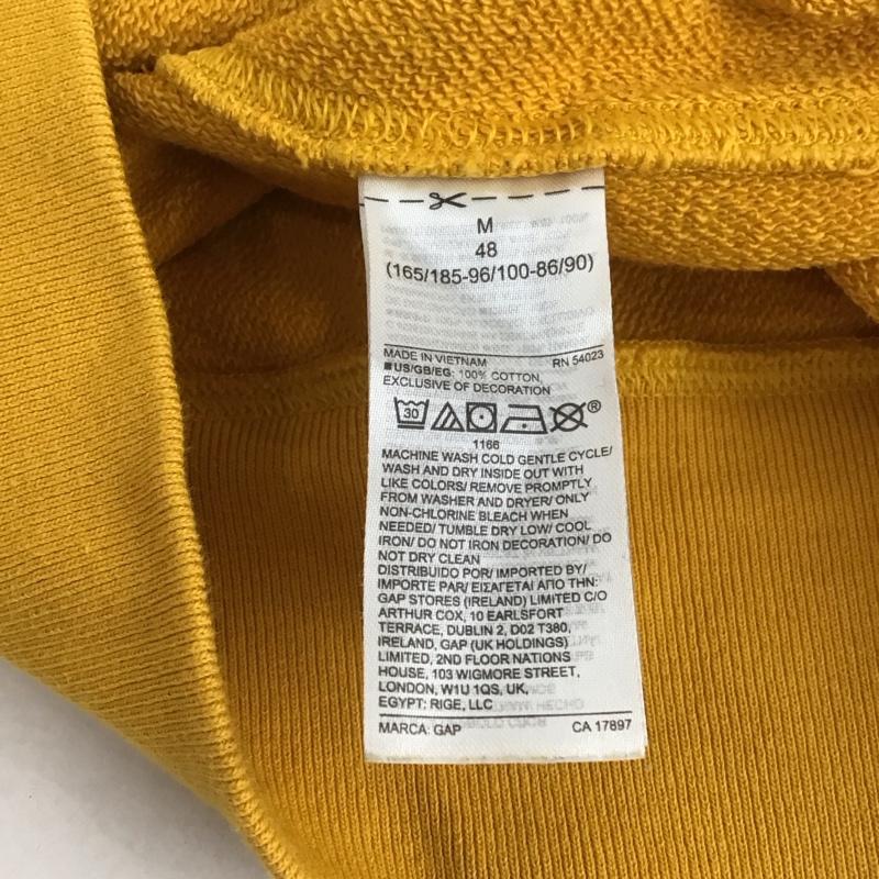 ギャップ GAP トレーナー 長袖 長袖トレーナー スウェット クルーネック プルオーバー M ロゴ、文字 黄 / イエロー /  メンズ USED 古着 中古 10126591