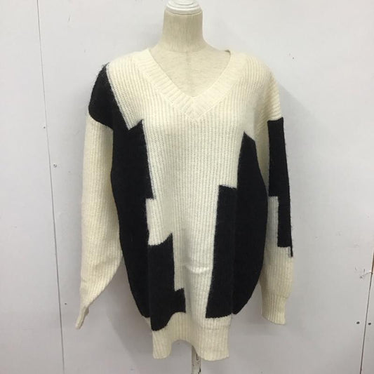 チコ CHICO ニット、セーター 長袖 FREE  白 / ホワイト / X 黒 / ブラック /  レディース USED 古着 中古 10126601