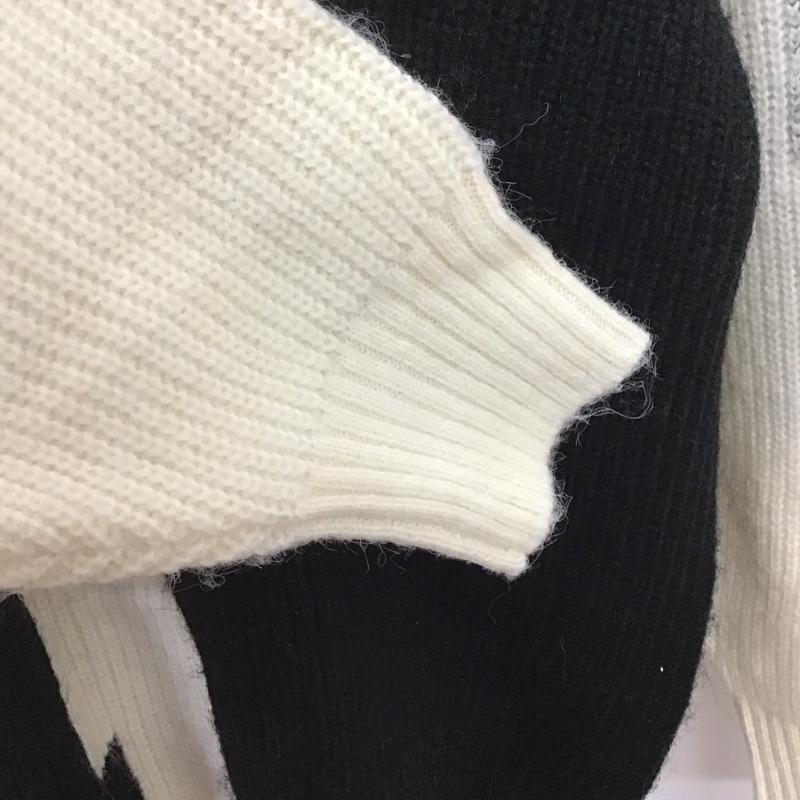 チコ CHICO ニット、セーター 長袖 FREE  白 / ホワイト / X 黒 / ブラック /  レディース USED 古着 中古 10126601