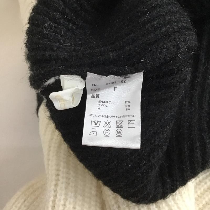 チコ CHICO ニット、セーター 長袖 FREE  白 / ホワイト / X 黒 / ブラック /  レディース USED 古着 中古 10126601