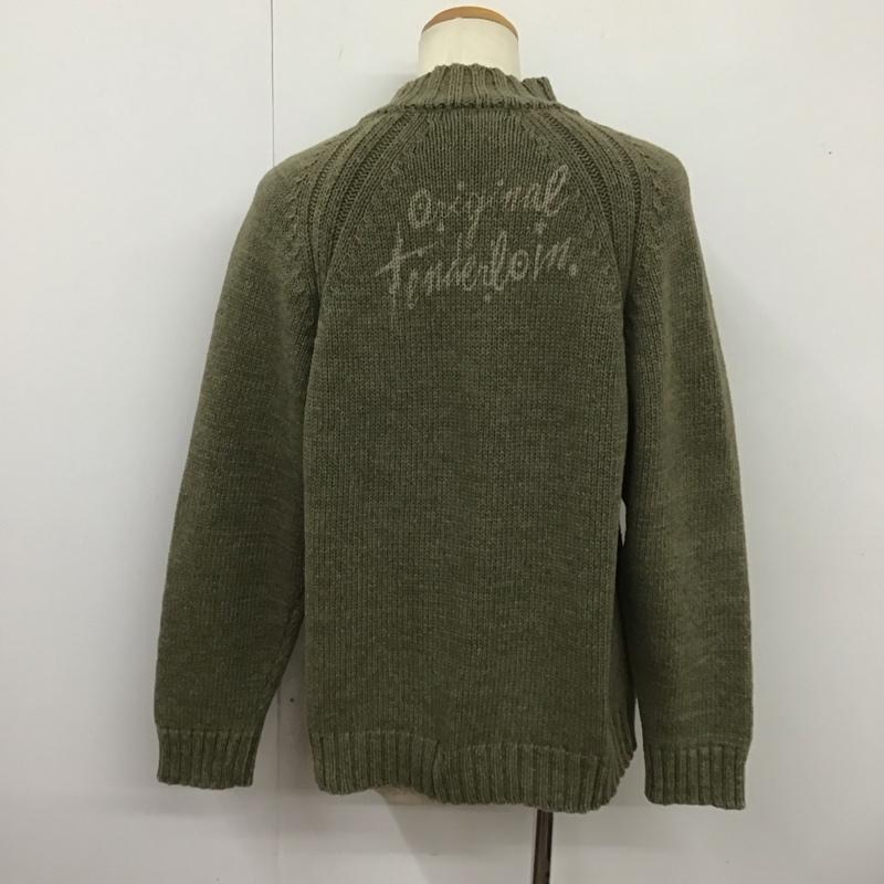 テンダーロイン TENDERLOIN ニット、セーター 長袖 長袖ニットカットソー クルーネック セーター L 無地 カーキ / カーキ /  メンズ USED 古着 中古 10126608