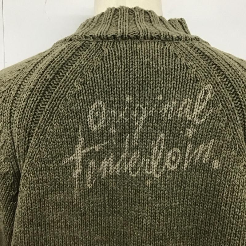 テンダーロイン TENDERLOIN ニット、セーター 長袖 長袖ニットカットソー クルーネック セーター L 無地 カーキ / カーキ /  メンズ USED 古着 中古 10126608