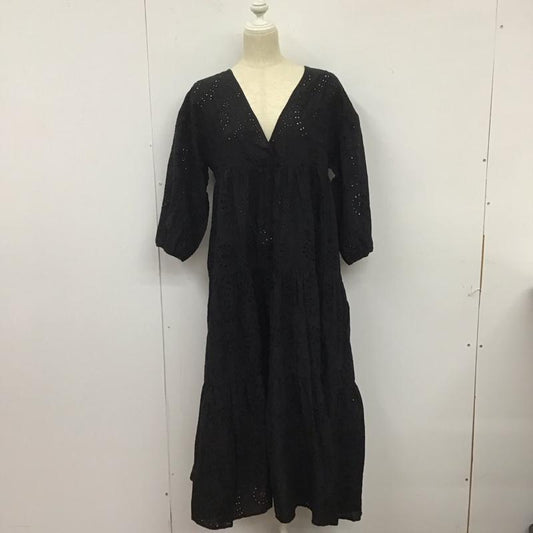 ニコアンド niko and... ワンピース ロングスカート S212IH41SM カットワークカシュフウワンピース M 無地 黒 / ブラック /  レディース USED 古着 中古 10126613