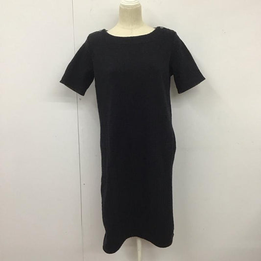 ランズエンド LANDS END ワンピース ひざ丈スカート M 無地 紺 / ネイビー /  レディース USED 古着 中古 10126615