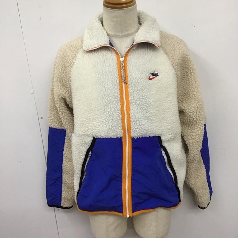 ナイキ NIKE ジャケット、上着 ジャンパー、ブルゾン bv3722-133 カバーオール ジップアップジャケット フリースジャケット L ロゴ、文字 白 / ホワイト /  メンズ USED 古着 中古 10126630