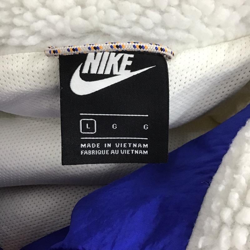 ナイキ NIKE ジャケット、上着 ジャンパー、ブルゾン bv3722-133 カバーオール ジップアップジャケット フリースジャケット L ロゴ、文字 白 / ホワイト /  メンズ USED 古着 中古 10126630