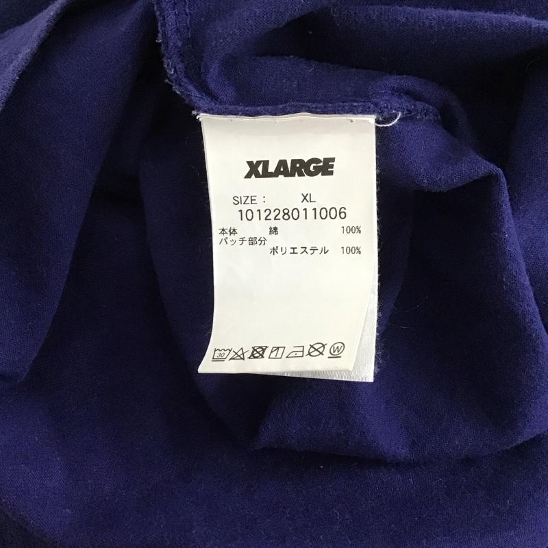 エクストララージ XLARGE Tシャツ 半袖 半袖カットソー プリントTシャツ クルーネックカットソー XL ロゴ、文字 紺 / ネイビー /  メンズ USED 古着 中古 10126632