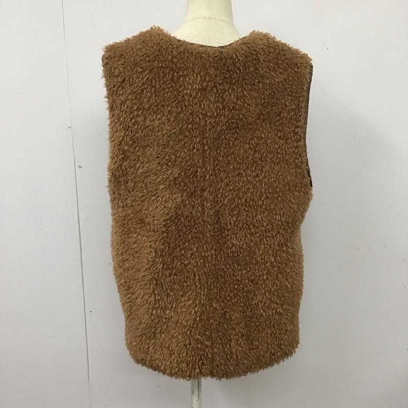 カスタネ Kastane ベスト ベスト KAS1155C フリースベスト ファーベスト FREE 無地 茶 / ブラウン /  レディース USED 古着 中古 10126649
