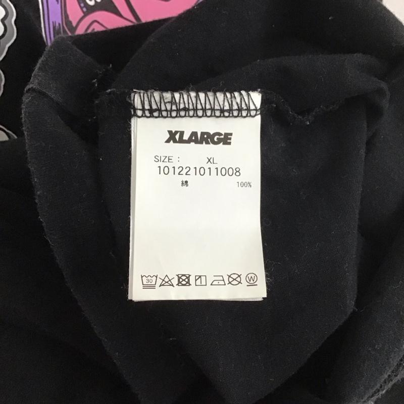 エクストララージ XLARGE カットソー 長袖 長袖カットソー プリントカットソー クルーネック XL プリント 黒 / ブラック /  メンズ USED 古着 中古 10126655