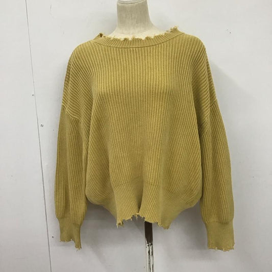 ジーナシス JEANASIS ニット、セーター 長袖 JS063066TP ダメージ加工 リブニット FREE 無地 マスタード / マスタード /  レディース USED 古着 中古 10126670