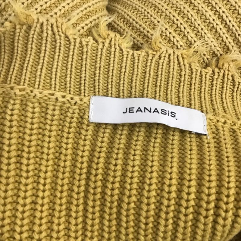 ジーナシス JEANASIS ニット、セーター 長袖 JS063066TP ダメージ加工 リブニット FREE 無地 マスタード / マスタード /  レディース USED 古着 中古 10126670