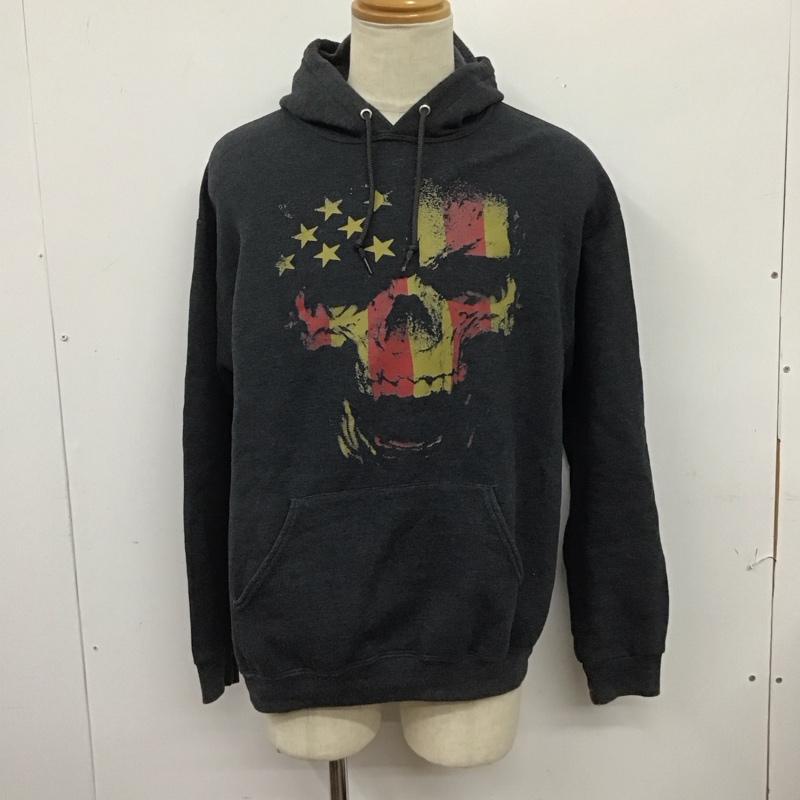 フルーツオブザルーム FRUIT OF THE LOOM パーカー 長袖 L プリント チャコールグレー / チャコールグレー /  メンズ USED 古着 中古 10126696