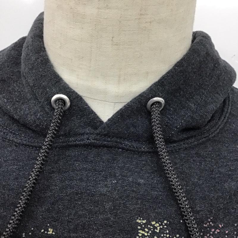 フルーツオブザルーム FRUIT OF THE LOOM パーカー 長袖 L プリント チャコールグレー / チャコールグレー /  メンズ USED 古着 中古 10126696