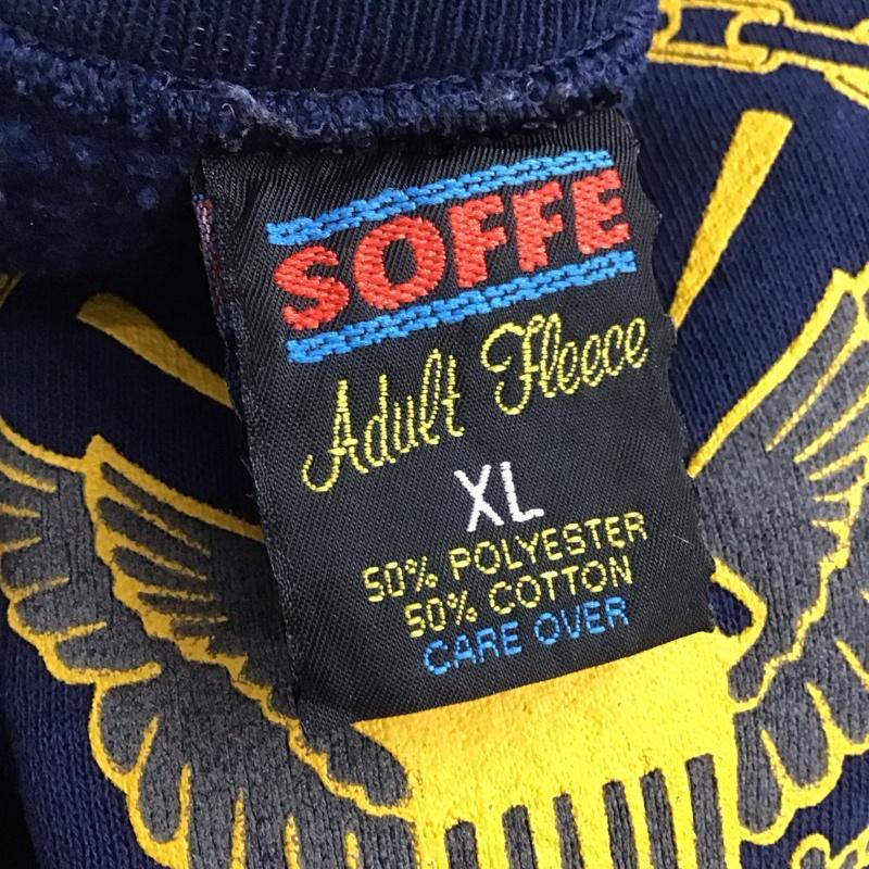 ソフィー SOFFE トレーナー 長袖 XL プリント 紺 / ネイビー /  メンズ USED 古着 中古 10126700