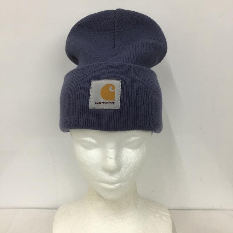 カーハート Carhartt 帽子 ニット帽 I020222 ACRYLIC WATCH HAT ロゴ、文字 青 / ブルー /  メンズ USED 古着 中古 10126705