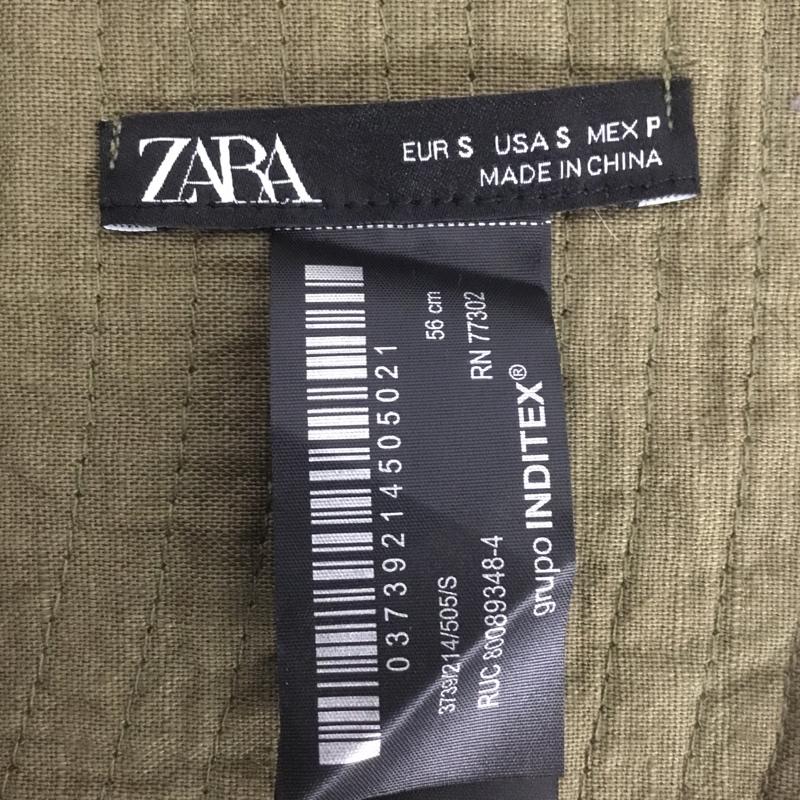 ザラ ZARA 帽子 ハット 3739 214 505 ツバ広ハット 無地 カーキ / カーキ /  レディース USED 古着 中古 10126709