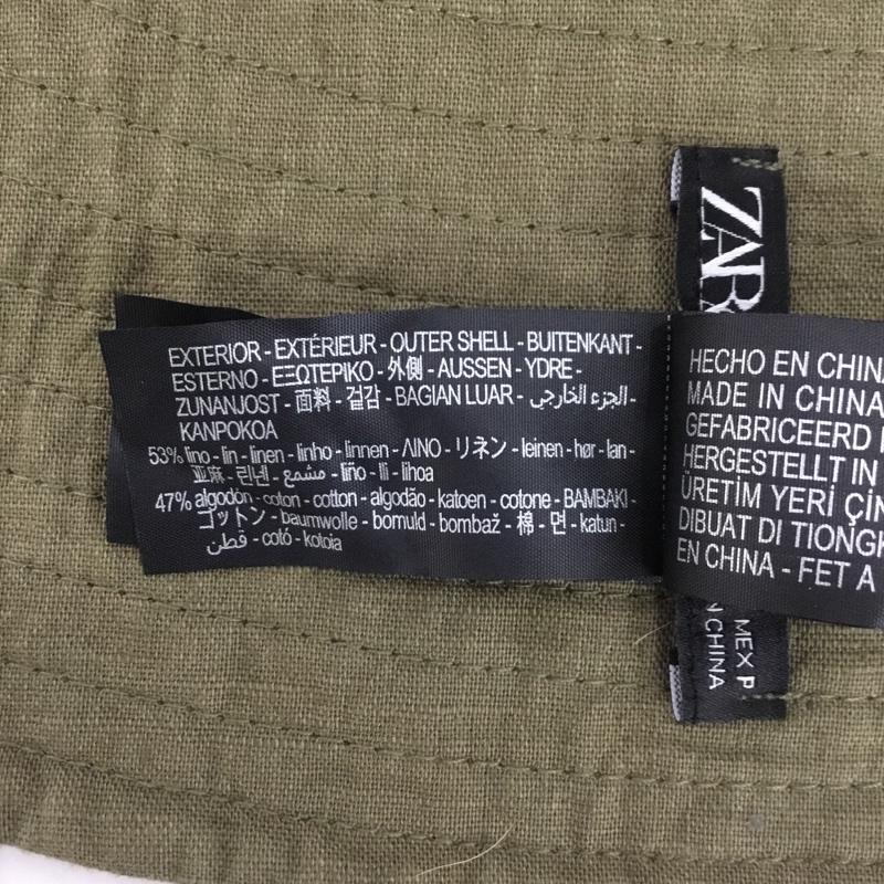 ザラ ZARA 帽子 ハット 3739 214 505 ツバ広ハット 無地 カーキ / カーキ /  レディース USED 古着 中古 10126709