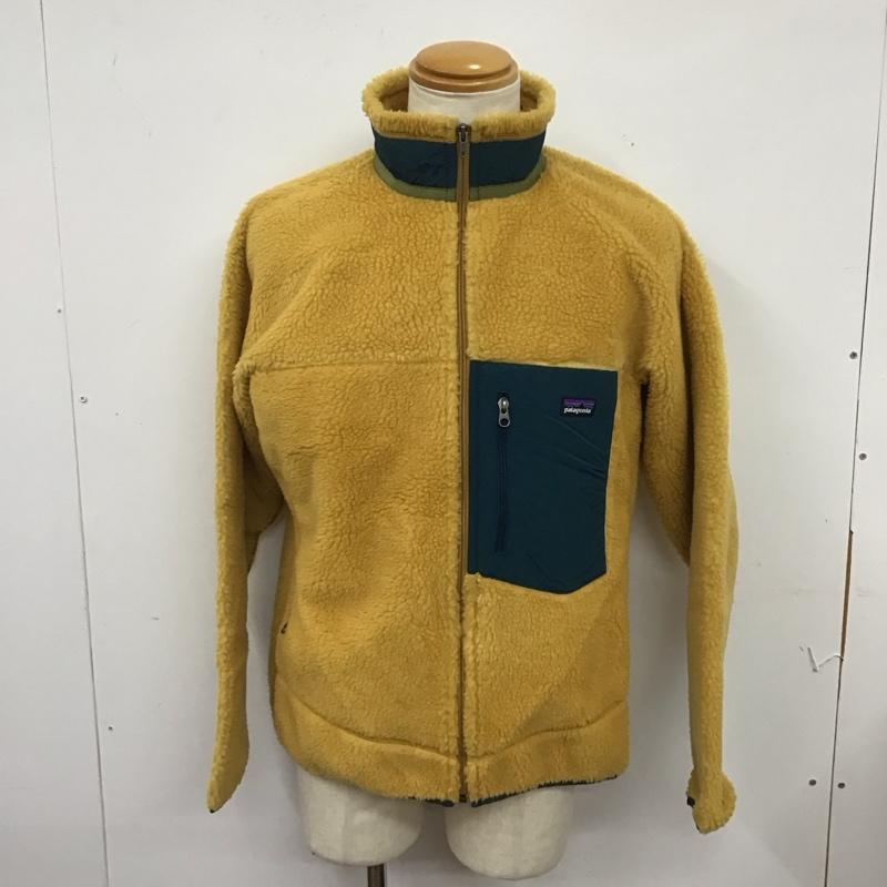 パタゴニア patagonia ジャケット、上着 ジャンパー、ブルゾン ジップアップジャケット アウター スタンドカラージャケット フリースジャケット M ロゴ、文字 黄 / イエロー /  メンズ USED 古着 中古 10126735