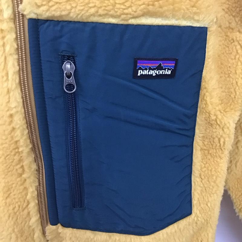 パタゴニア patagonia ジャケット、上着 ジャンパー、ブルゾン ジップアップジャケット アウター スタンドカラージャケット フリースジャケット M ロゴ、文字 黄 / イエロー /  メンズ USED 古着 中古 10126735