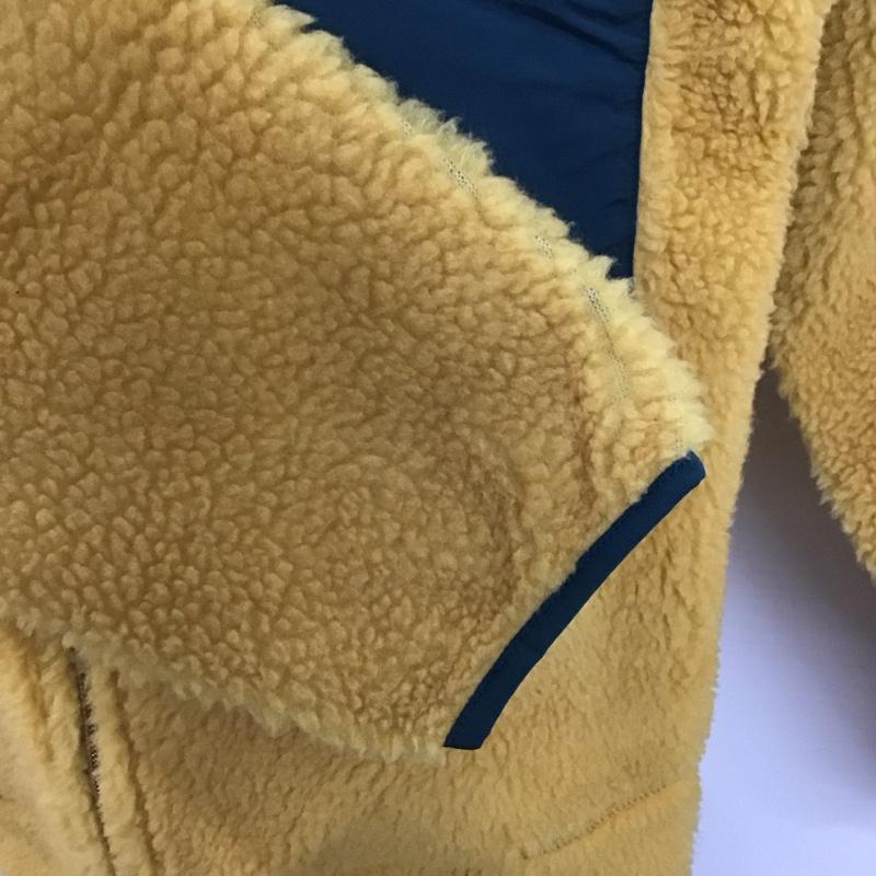 パタゴニア patagonia ジャケット、上着 ジャンパー、ブルゾン ジップアップジャケット アウター スタンドカラージャケット フリースジャケット M ロゴ、文字 黄 / イエロー /  メンズ USED 古着 中古 10126735