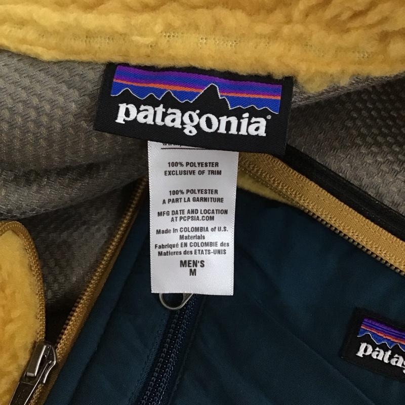 パタゴニア patagonia ジャケット、上着 ジャンパー、ブルゾン ジップアップジャケット アウター スタンドカラージャケット フリースジャケット M ロゴ、文字 黄 / イエロー /  メンズ USED 古着 中古 10126735