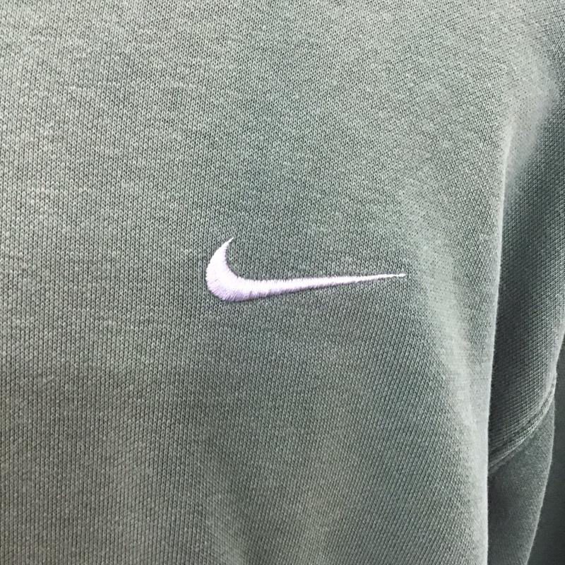 ナイキ NIKE トレーナー 長袖 長袖トレーナー スウェット クルーネック プルオーバー 00s フェード XL ロゴ、文字 カーキ / カーキ /  メンズ USED 古着 中古 10126736