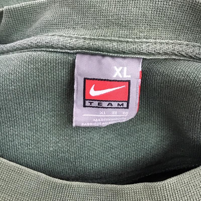ナイキ NIKE トレーナー 長袖 長袖トレーナー スウェット クルーネック プルオーバー 00s フェード XL ロゴ、文字 カーキ / カーキ /  メンズ USED 古着 中古 10126736