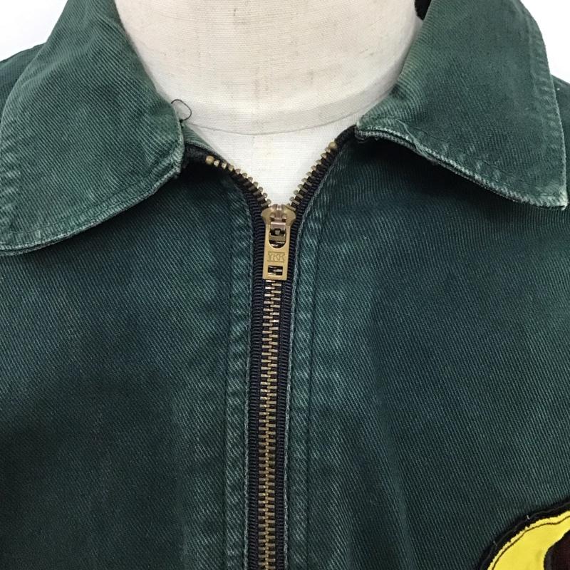 古着 USED ジャケット、上着 ジャケット、ブレザー ジップアップジャケット デニムジャケット Gジャン XL ロゴ、文字 緑 / グリーン /  メンズ USED 古着 中古 10126737