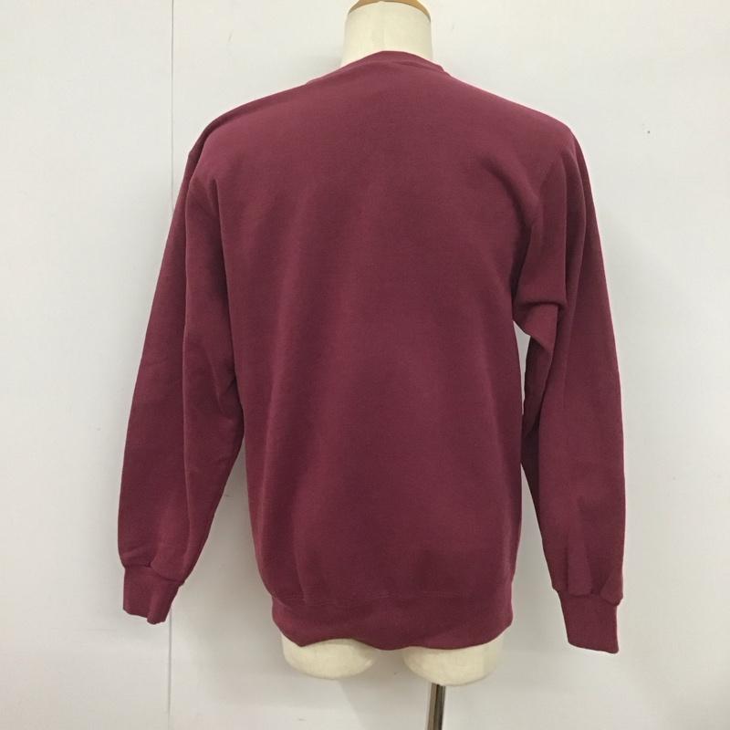 チャンピオン Champion トレーナー 長袖 長袖トレーナー スウェット クルーネック プルオーバー L ロゴ、文字 えんじ / ワインレッド /  メンズ USED 古着 中古 10126747