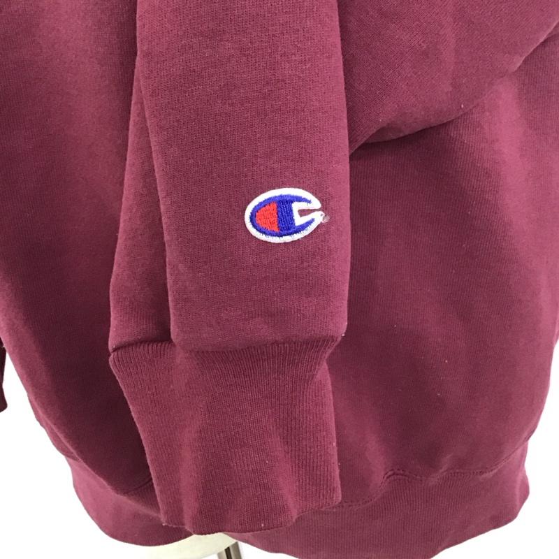チャンピオン Champion トレーナー 長袖 長袖トレーナー スウェット クルーネック プルオーバー L ロゴ、文字 えんじ / ワインレッド /  メンズ USED 古着 中古 10126747