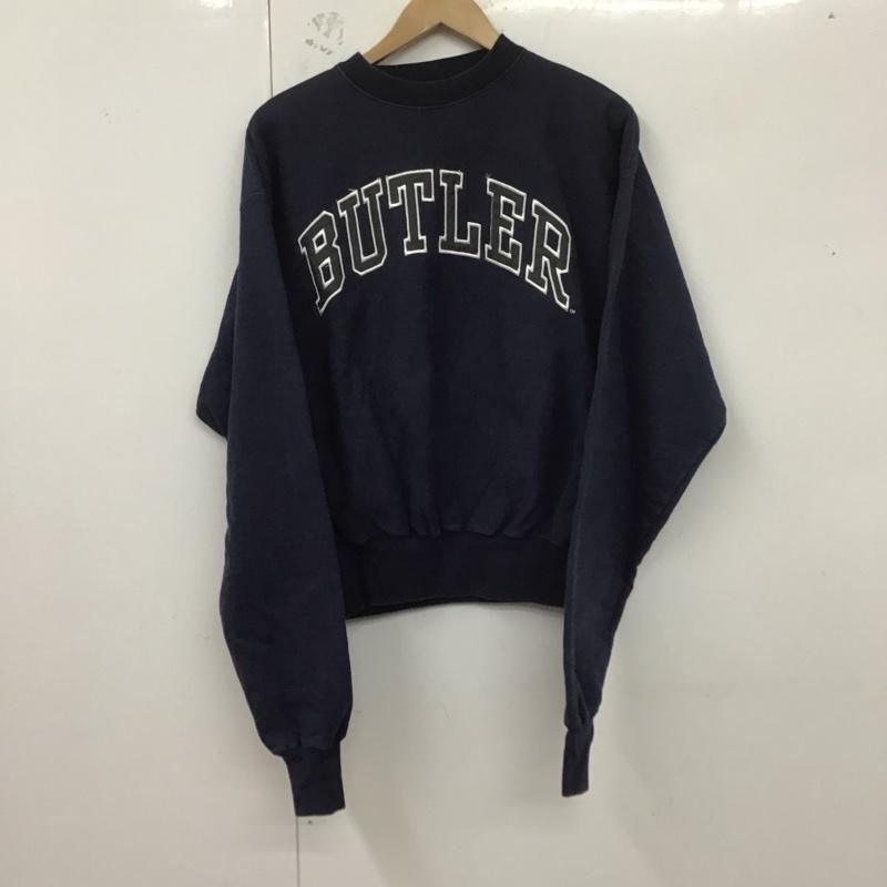 古着 USED トレーナー 長袖 長袖トレーナー スウェット クルーネック プルオーバー S ロゴ、文字 紺 / ネイビー /  メンズ USED 古着 中古 10126748